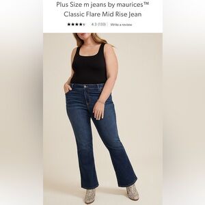 Maurices Plus Size Flare Jeans - Dark Blue
